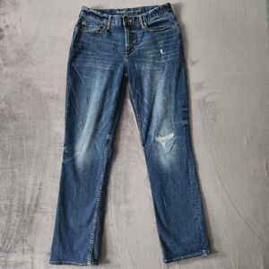 Old Navy Mens Jeans Size 32x32 Blue Straight Leg Distressed Denim